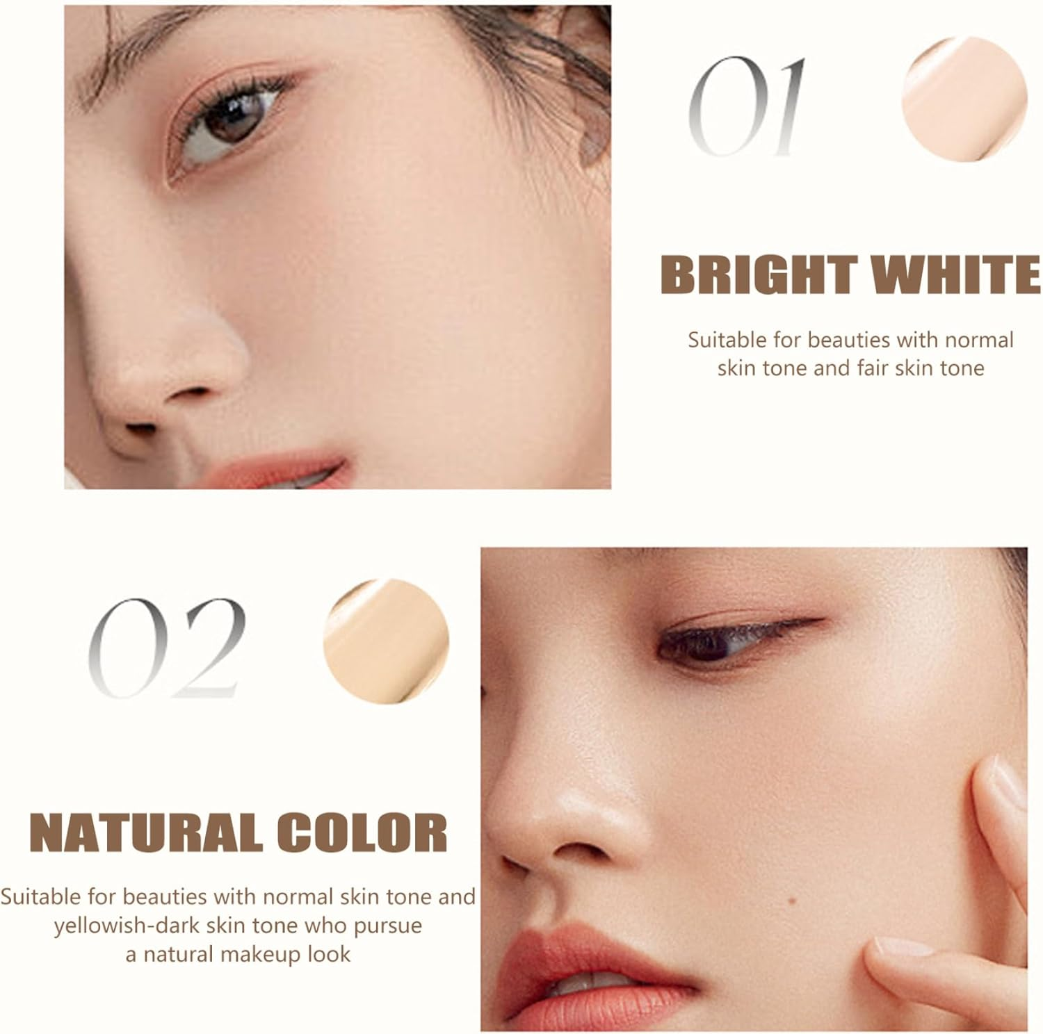 Foundations Stick with Brush, Waterproof Long-Lasting Hydrating Concealer Stick Foundations Makeup Accessories for Daily Use, Natural Color image number 3