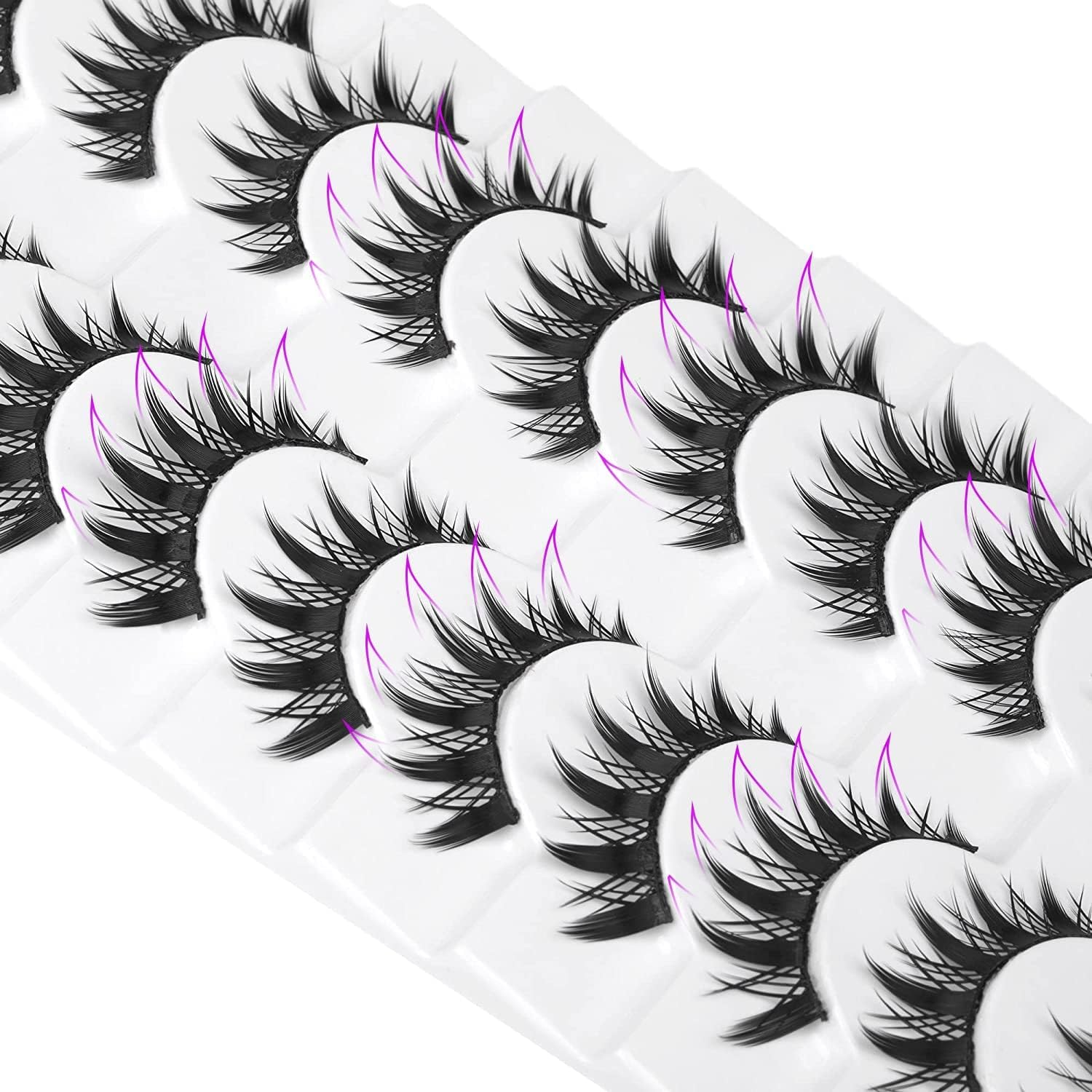 Geeneiya Manga Cosplay Lashes: Thick Cat Eye Lashes, 10 Pairs - Black image number 5