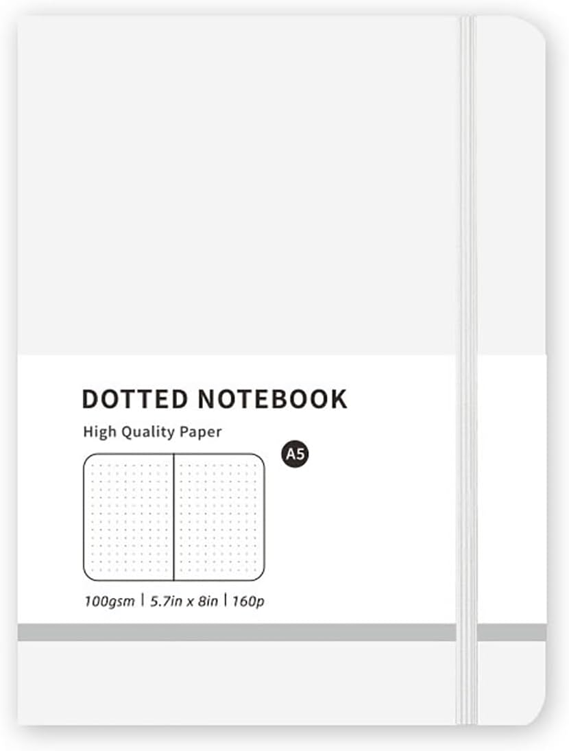 OSYLICT Bullet Dotted Journal Notebook,A5,100 GSM Thick Paper,Hardcover Notebooks for Journaling, Study Tracking and Travel Planning.For Women Men Office Home School Supplies(Black)