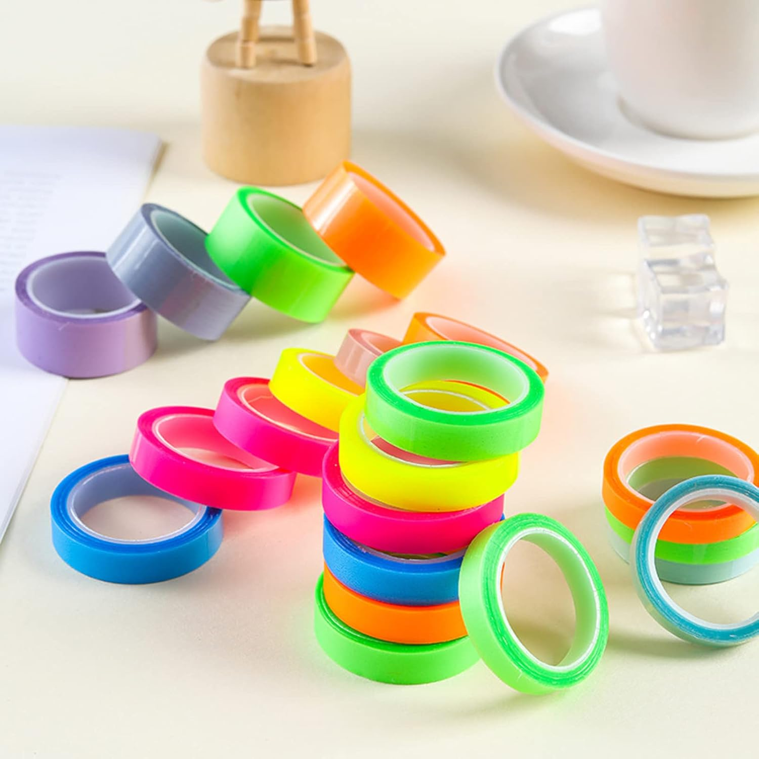 Transparent Highlighter Tapes Writable, Thin Sticky Tabs, Index Tabs, 5 Colors Annotation Tabs, Page Markers, Scores-Marks, Book Tabs, Marking Sticker for Office School Supplies (6Mm X 5M) image number 6