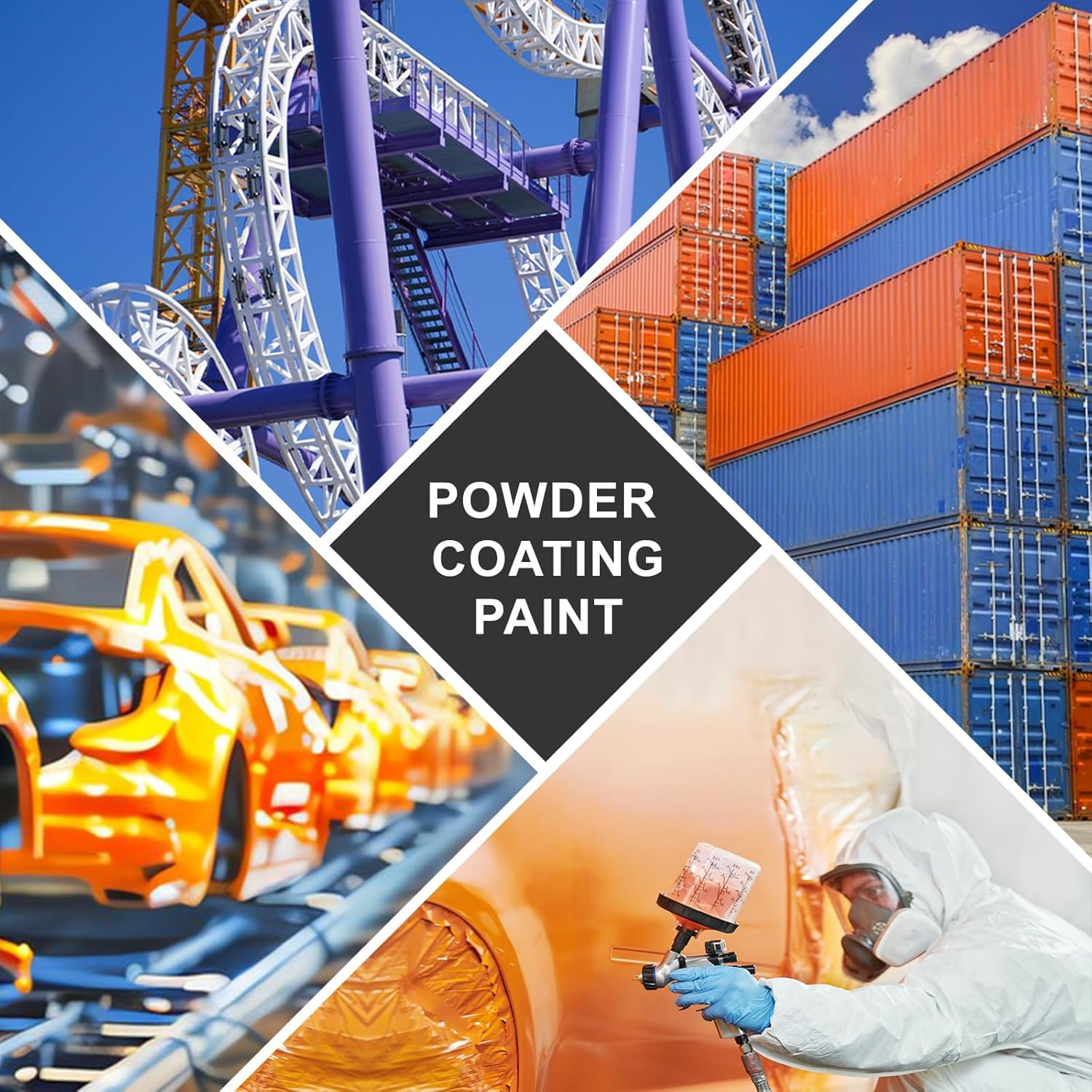 Coating Powder for Metal Surfaces | Car Paint, Building Materials | Steel Structures, Factories, Playgrounds, Gardens (Red, 4 Oz) image number 6