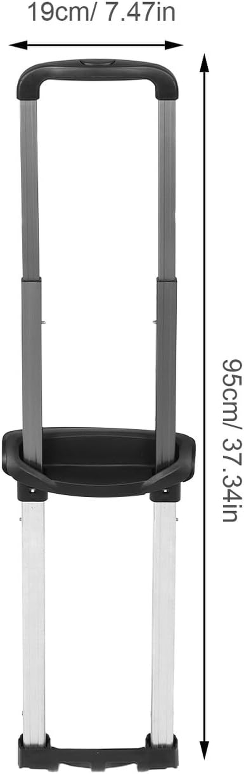 TEHAUX Aluminum Telescopic Luggage Handle Replacement, 3-Section 20-Inch Metal Pull Rod for Travel Suitcase, Portable Carry Handle Part Suitable for Trolley Bags image number 1