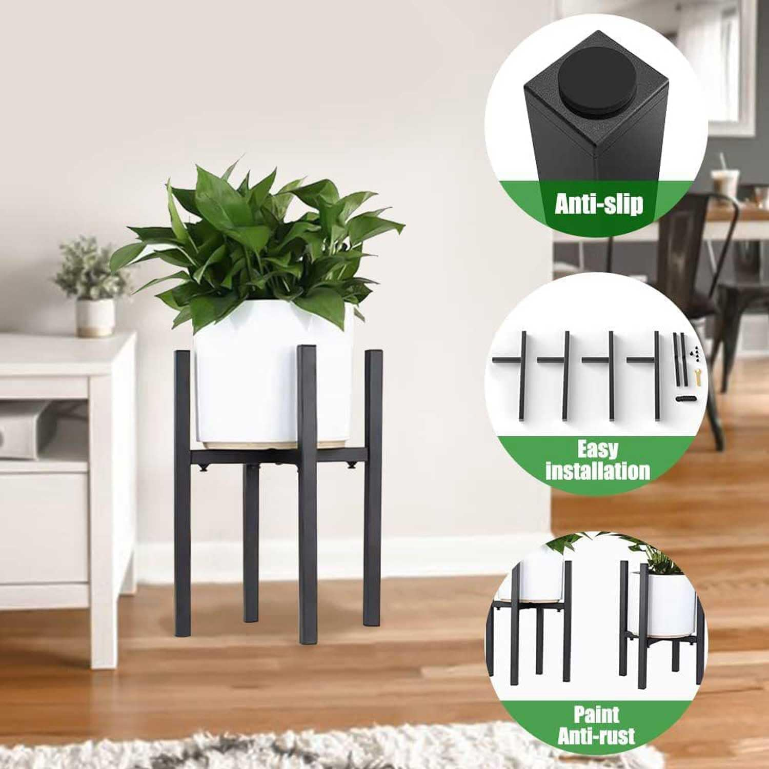 Detachable Flower Pot Stand - Metal Plant Stands for Indoor Outdoor Stretchable Plant Riser Stand for Living Room Courtyard Garden Pot Holder for Garden Enthusiasts Gift image number 4