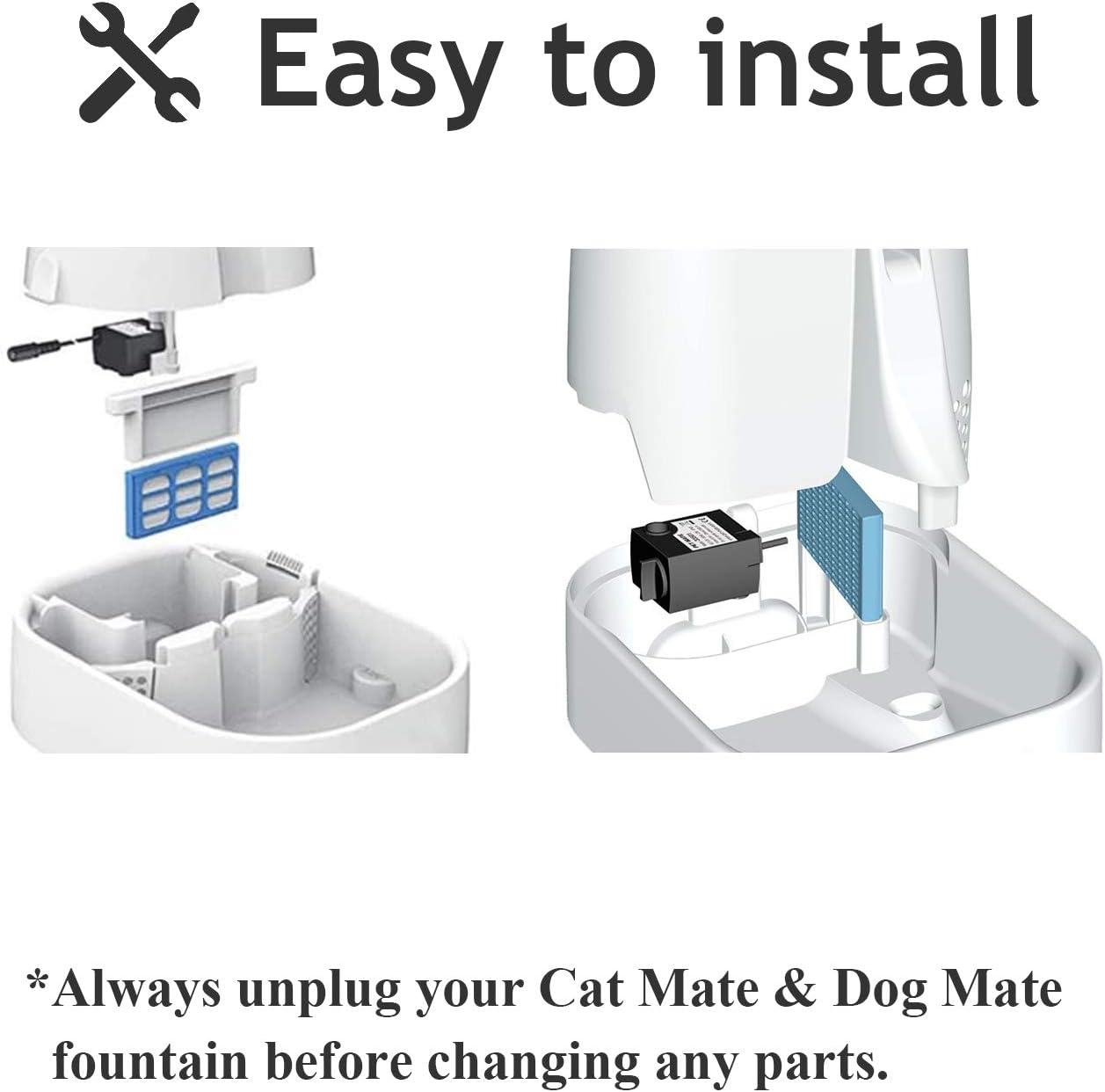 Cat Water Fountain Filter, 12 Pack Compatible with Cat Dog Mate Fountain Pet Cartridges Filter Replacement... image number 4