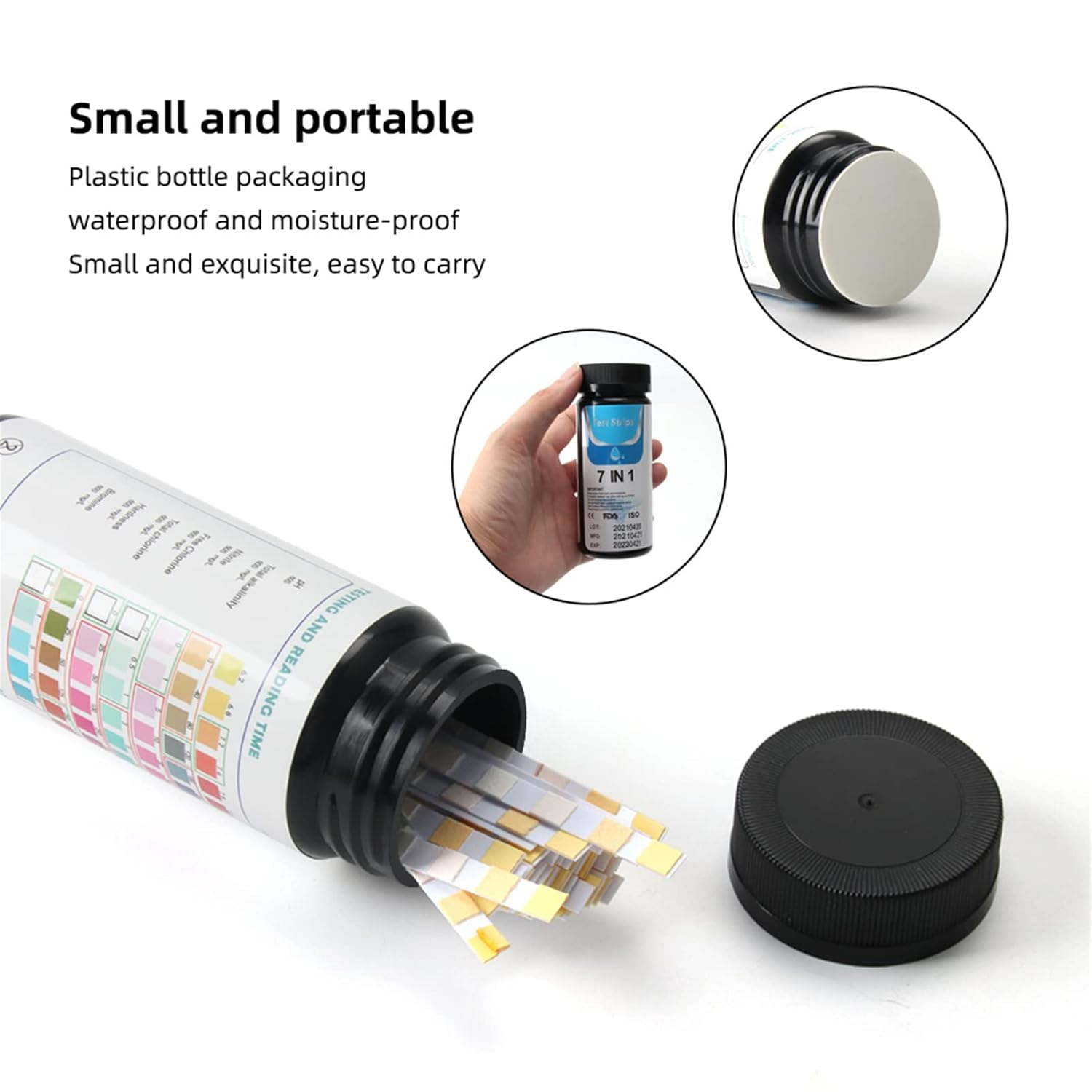 Maiju 7-In-1 Test Strips Spa and Pool Test Strips Tester Testing Kit for Total Hardness/Total Chlorine/Free Chlorine/Bromine/Ph/Total Alkalinity/Nitrite 50Ct image number 4