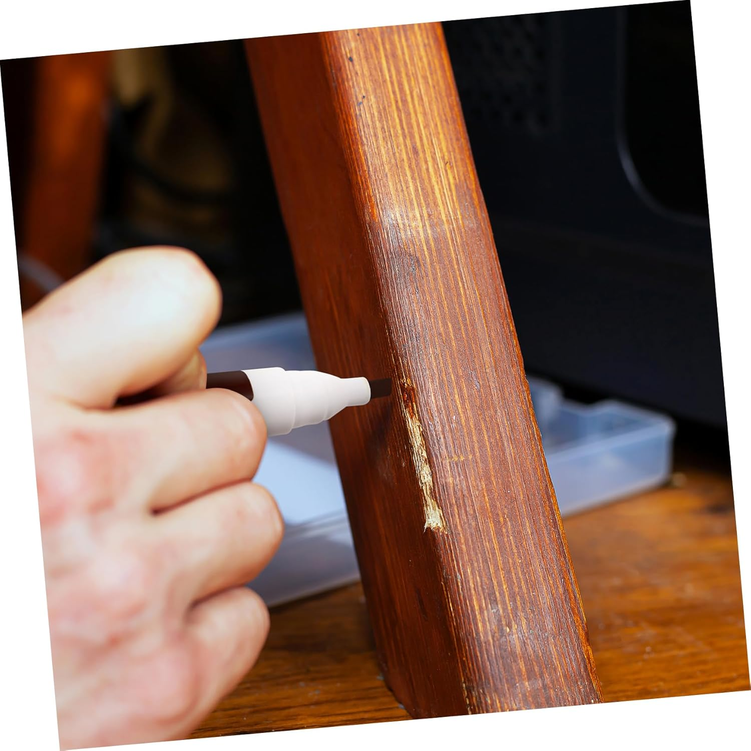 6Pcs Furniture Touch up Markers Set Oil-Based Wooden Furniture Repair Pens for Scratch Concealing and Blemish Hiding Suitable for Home and Office image number 5