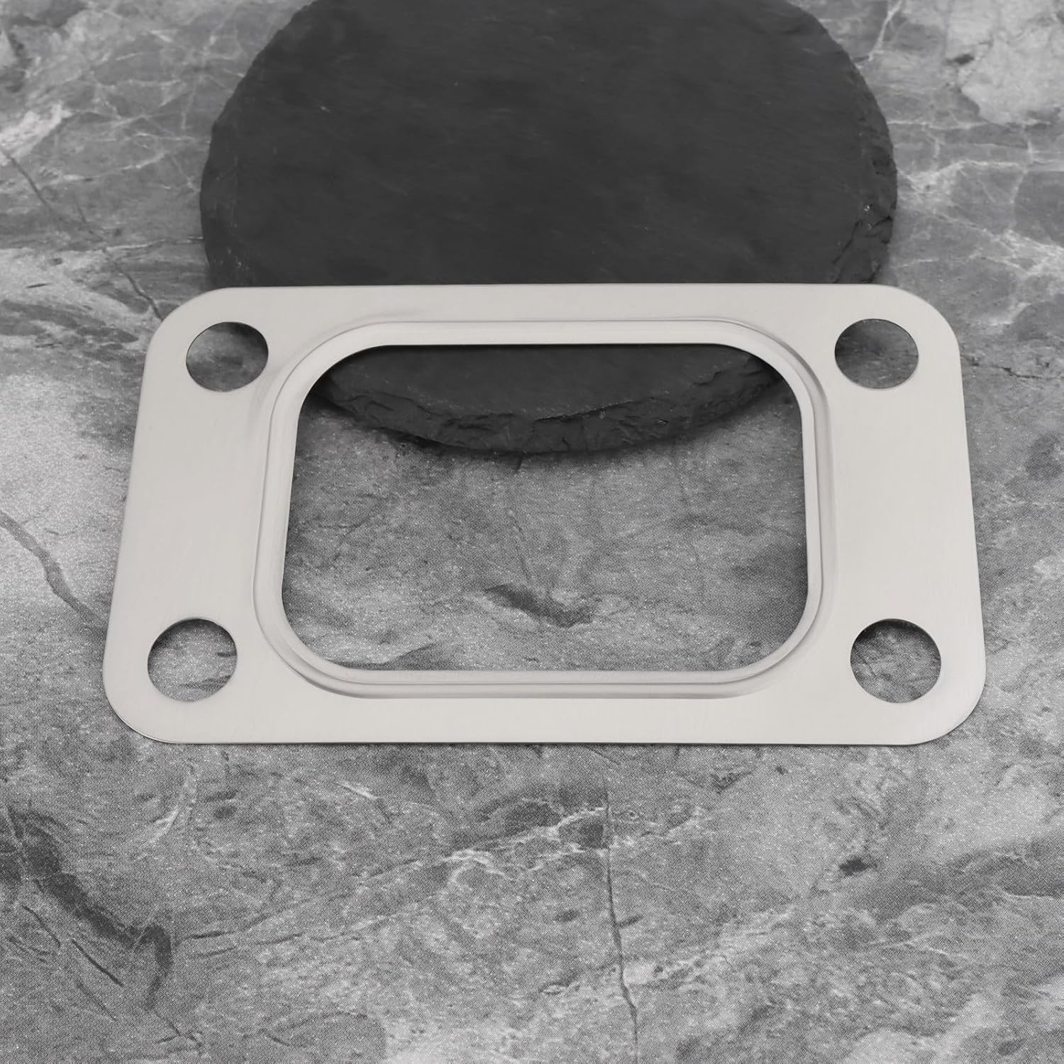 SG Store 2Pcs 4 Holes Turbo Inlet Manifold Gasket Stainless Steel Flange Gasket T3 Metal Gt30 Gt35 T35 T38 Compatible with Garrett T3 Turbocharger Turbo Manifold image number 3