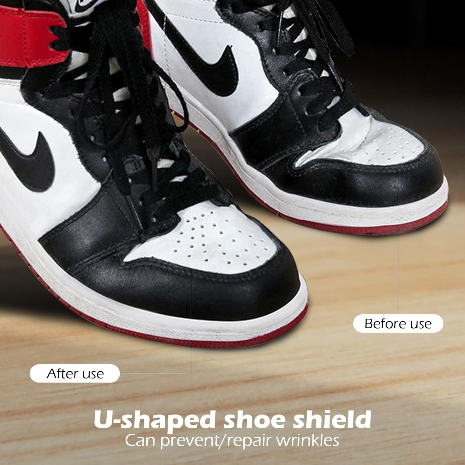 8 Pairs Anti-Wrinkle Shoe Crease Protectors for Air Force Shoes, Sneakers and Casual Shoes, Toe Box Crease Protectors Prevent Sports Shoes Crease Guard for Men'S 9-12/ Women'S 4-8 image number 3