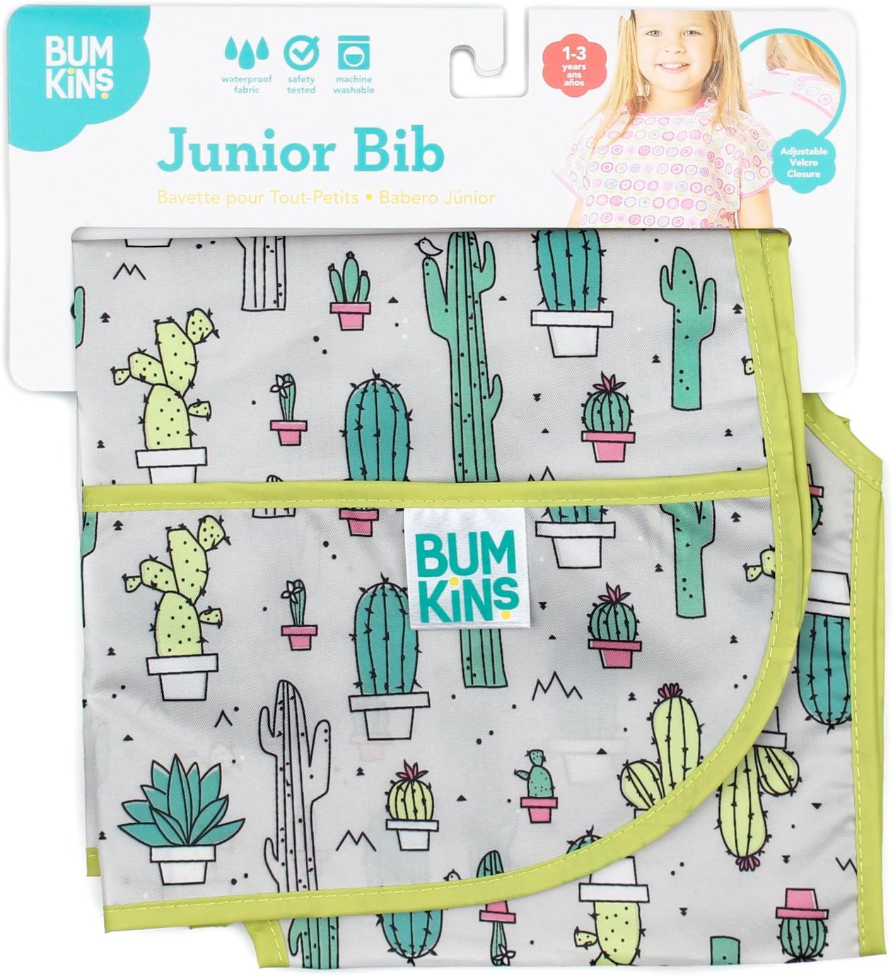Bumkins Waterproof Junior Bib, Cacti (1-3 Years) image number 2