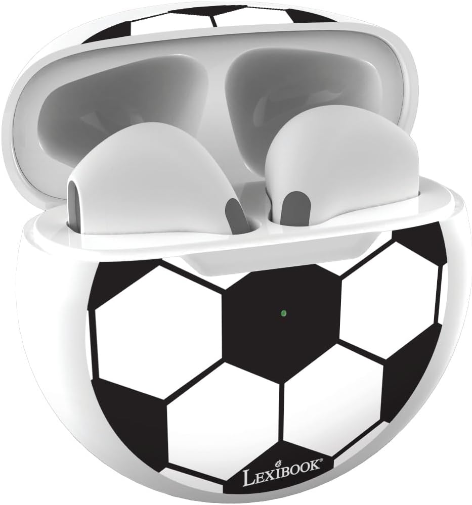 Lexibook Football Bluetooth Earbuds with Charging Storage Case