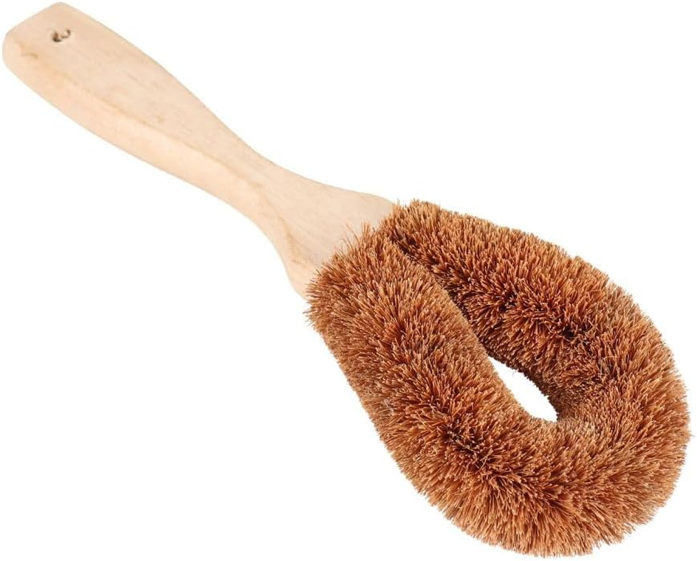 Eco Basics Natural plus Dish Brush, Large &ndash; Ethically Handmade, Plastic-Free, Natural Rubber Wood & Coconut Fibers, 26.5X8.5Cm, Durable Eco Cleaning for Dishes, Pots, Pans, Vegetables image number 1