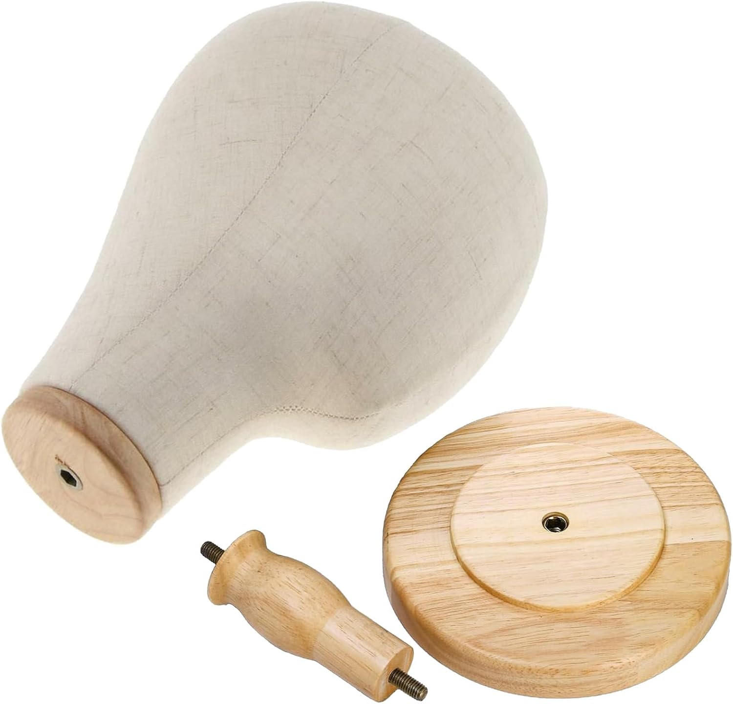 21 Inch Esta Head Canvas Mannequin with Wooden Base, Detachable Hat Display, Wig Holder for Jewellery Making, Fixing, Display, Styling, Salon, Glasses Holder, Home, Shop image number 2