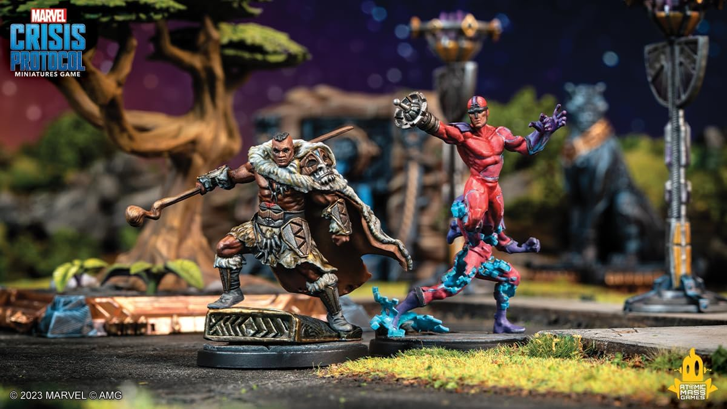 Atomic Mass Games Asmodee Marvel Crisis Protocol Klaw and M'Baku Miniatures Game image number 5
