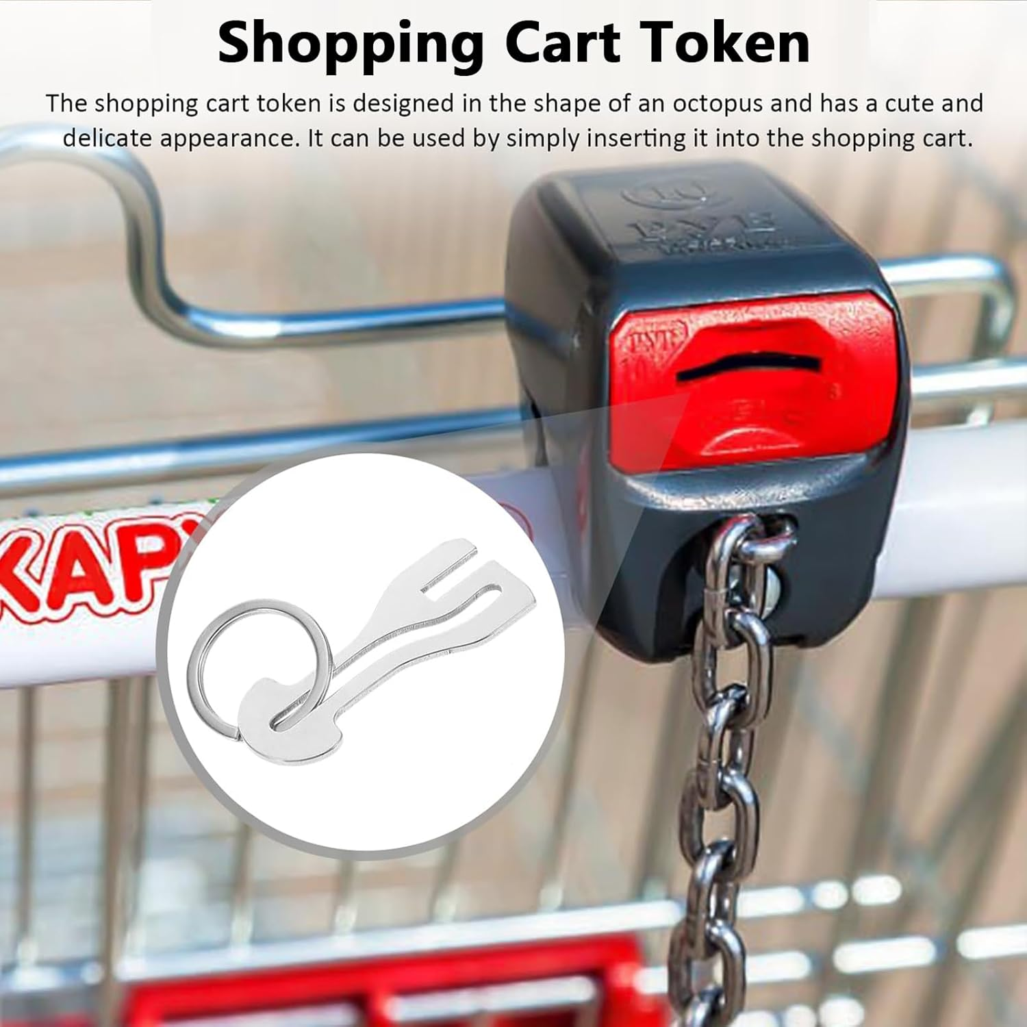 4Pcs Removable Shopping Trolley Token Key Coin Slot Aussie Shopping Trolley Token Master Key $1 Coin image number 5