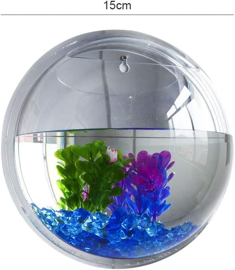 Fish Bowl, Acrylic Wall Hanging Fish Goldfish Bowl for Fish, Flower, Potted Plants, Small Items (Assorted Color) image number 4