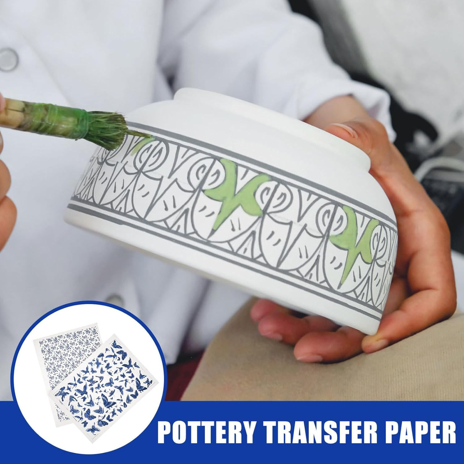 TEHAUX 2 Sheets Ceramic Decals, Pottery Underglaze Transfer Paper, Traditional Zodiac Plum Blossom Design, High Temperature Fired, Blue and White, 20.47 X 14.57 Inches, for Pottery and Ceramic Decor image number 6