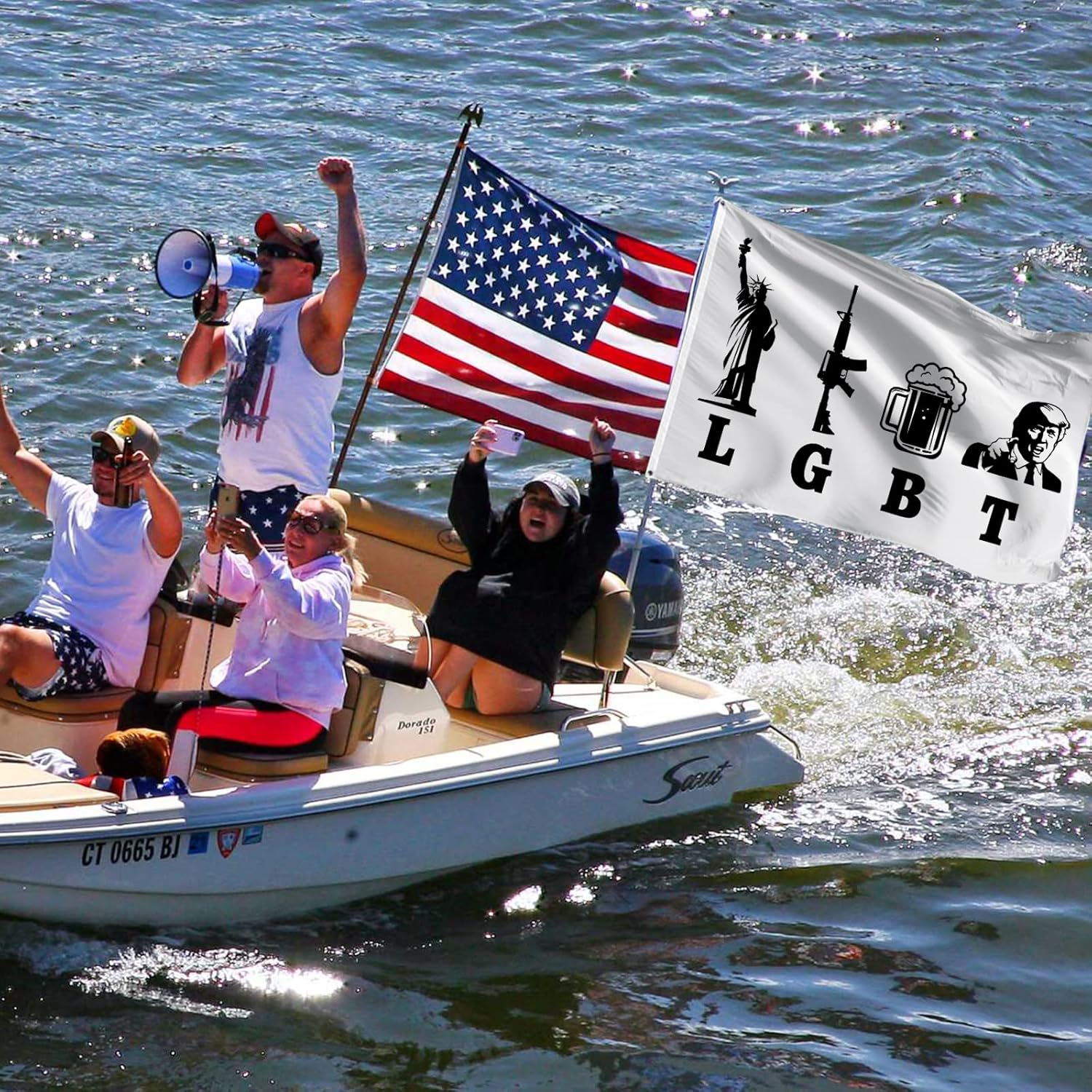 Liberty Guns Beer Trump Flag Trump Make America Great Again Flag Trump Is My President 3X5 Feet Indoor Outdoor Decoration (Trump) image number 6