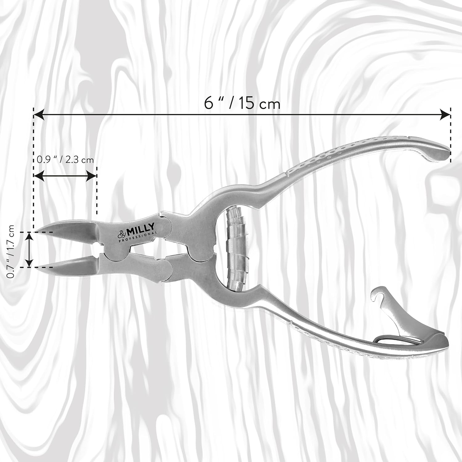 By MILLY High Carbon Steel Professional Nail Clippers for Seniors & Podiatrist Toenail Clippers | Hammer Forged to Trim Thick or Hard Toenails | Heavy Duty Toenail Clippers for Thick Toenails (Silver) image number 6