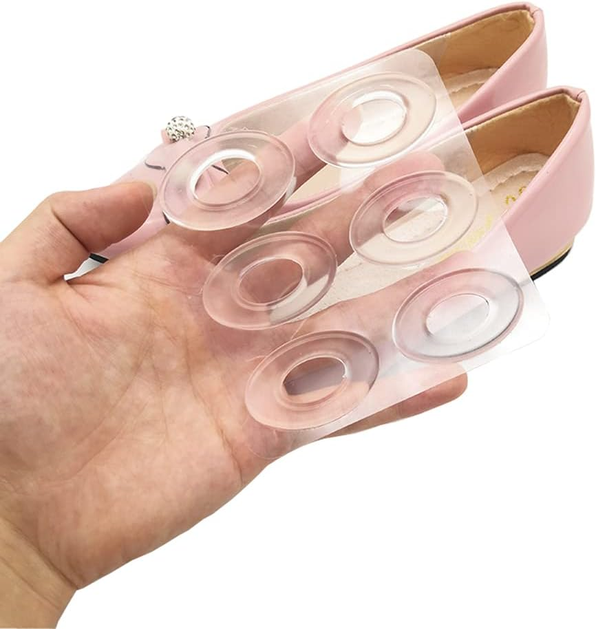 6 Sheets/36 Pcs Transparent Oval Gel Foot Corn Rings Silicone Callus Cushions Soft Sticky Foot Protector Corn Pads Toe Pads Self Adhesive Back Heel Sticker Shoes Sticker image number 3