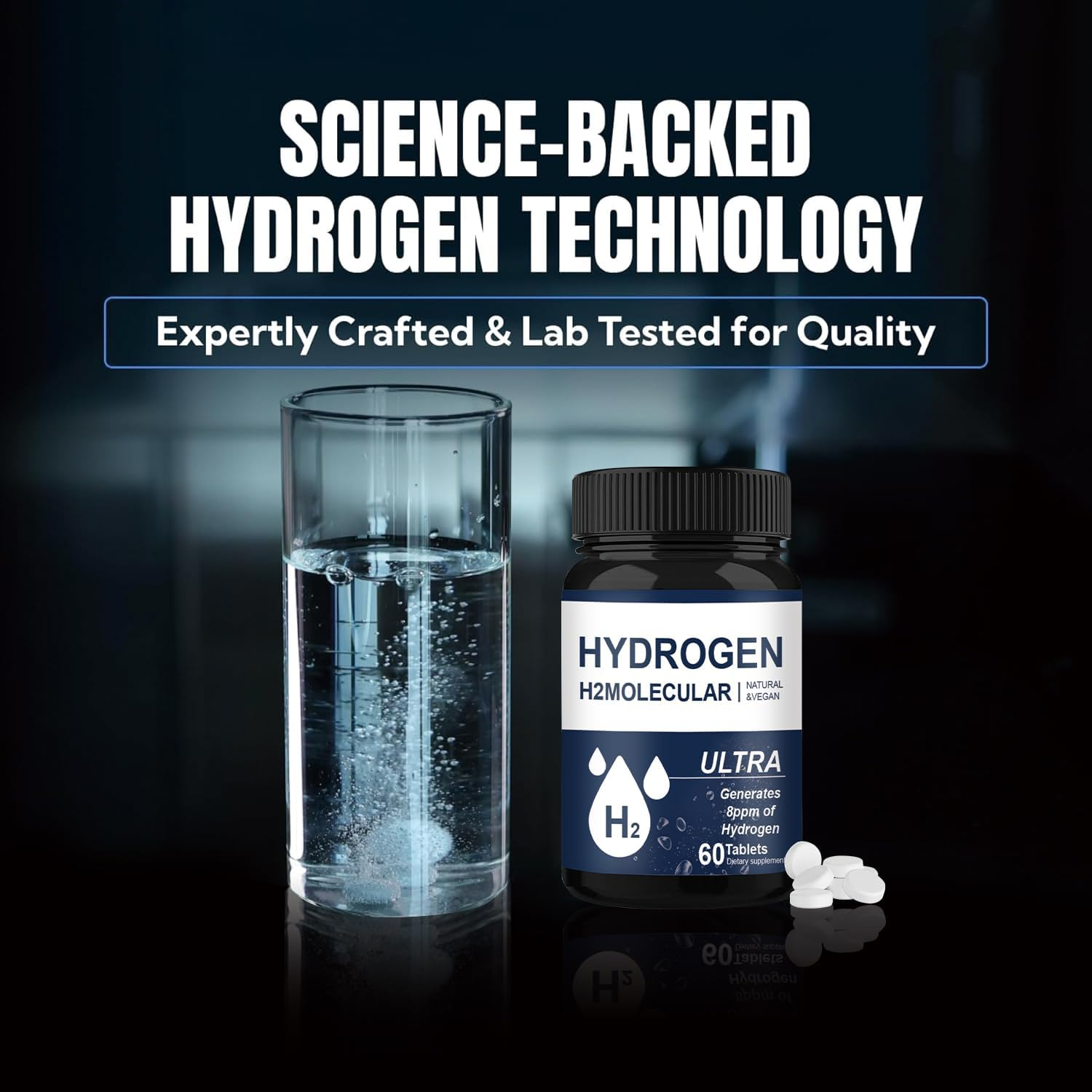 Hydrogen Water Tablets, 180 Count | Hydrogen Tablets Helps Brain Function & Cognitive Support | Non-Gmo, Vegan, Gluten-Free, Easy to Use image number 2