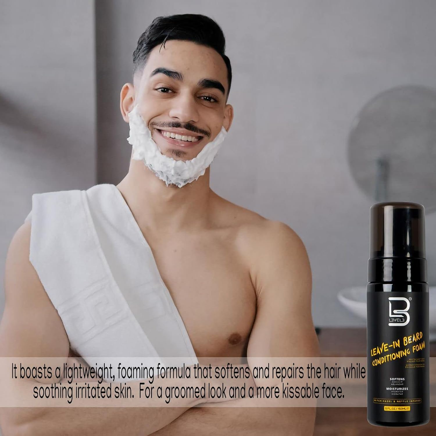 L3VEL3 Leave-In Beard Conditioning Foam 150 Ml image number 3