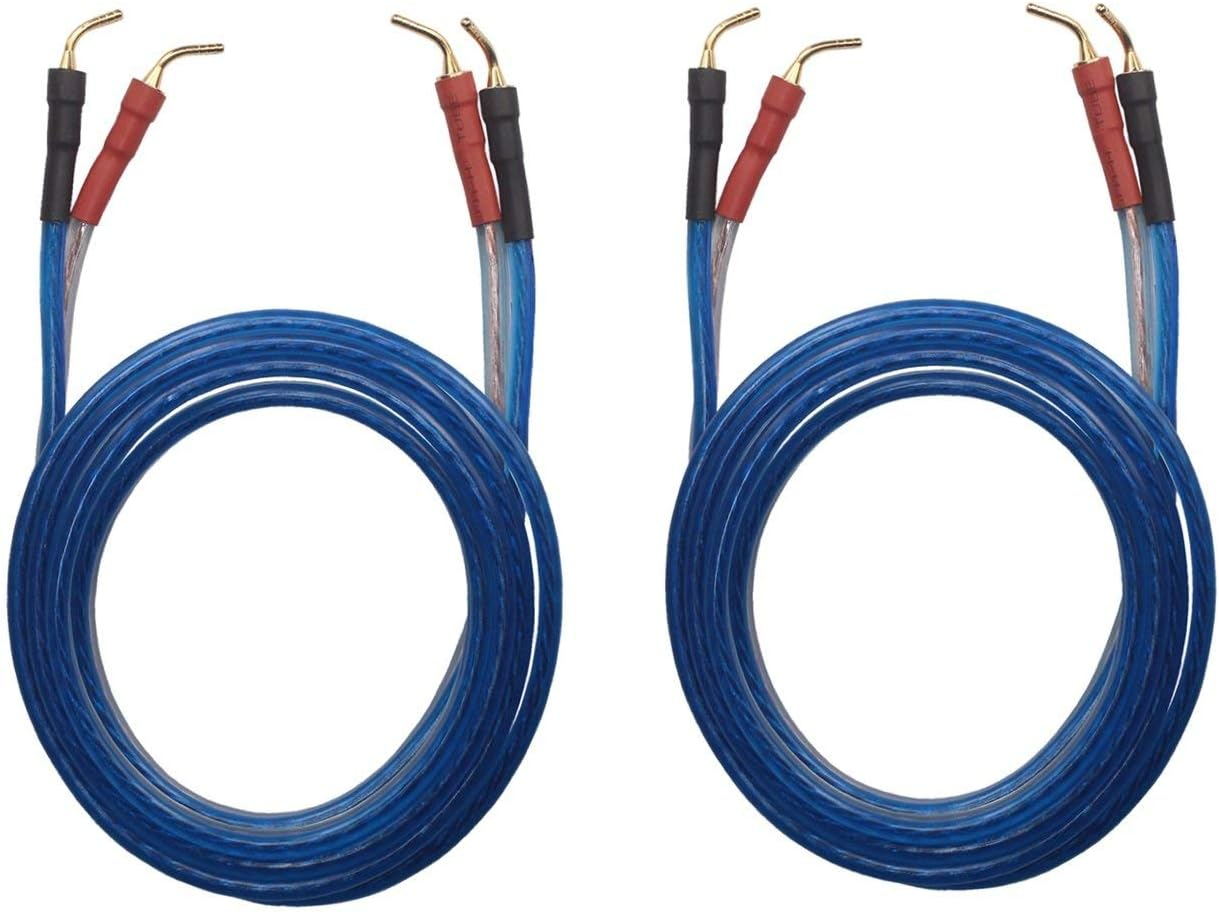 KK ZB-ZB 1Pair Set(Total 8 Pin Plug) Hifi OFC Speaker Wire, Pin Type Plug to Pin Type Plug 1.5M(4.92Ft)/3M(9.84Ft)/5M(16Ft), KK ZB-ZB
