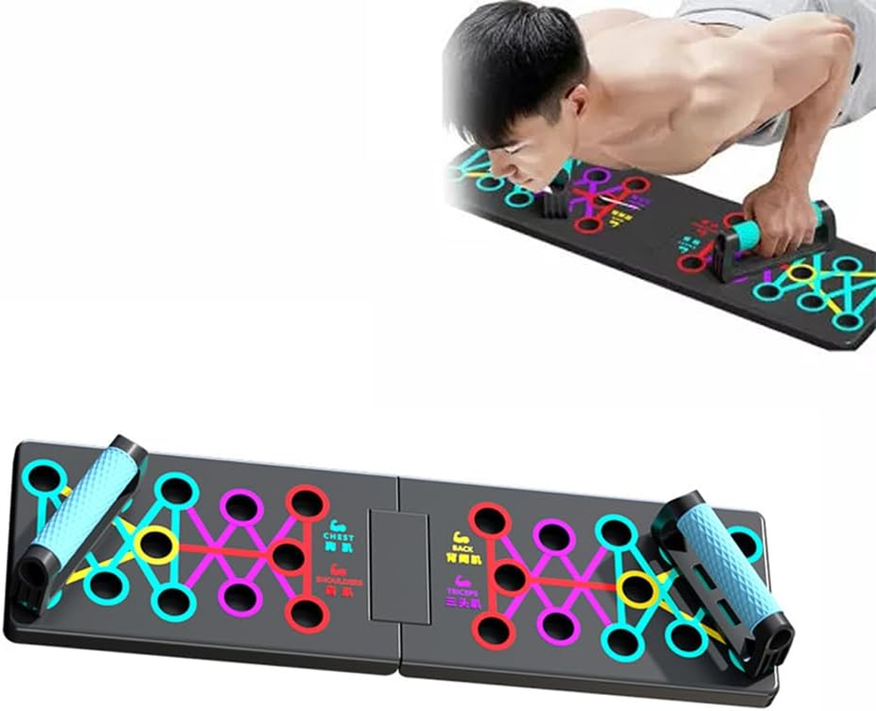 12 In-1 Push up Board, Foldable Adjustable Multi-Functional Push up Bars for Home Gym, Portable Strength Training Equipment Burn Fat Strength Training Arm Men & Women Weights