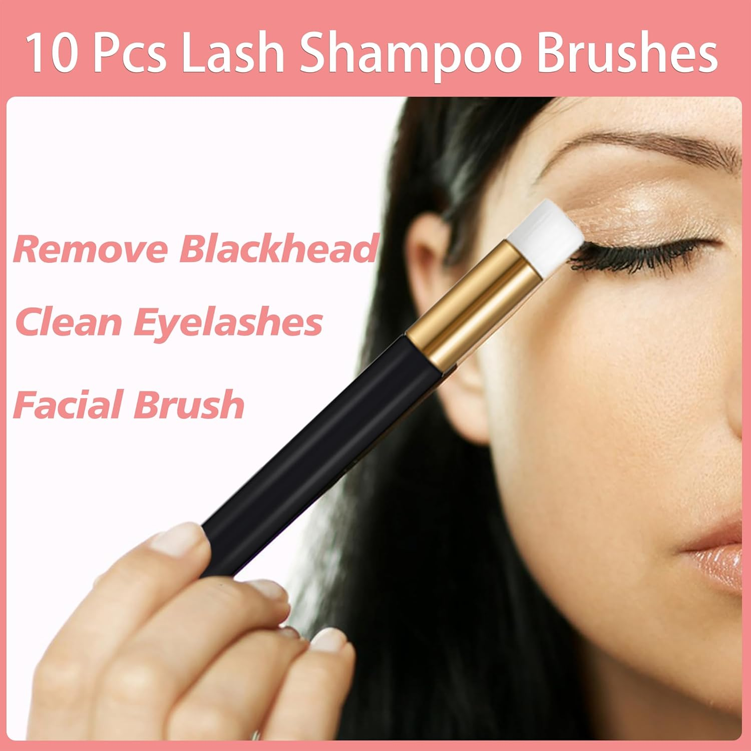 50 Pcs Lash Extension Cleaning Kit for Clients Eyelash Lash Aftercare Kit,10 Pcs Lash Brushes for Cleansing,10 Pcs Eyelash Cleaning Brush with Tubes,10 Pcs Lash Bottles Foam Pump,10 Pcs Eyelash Aftercare Bags,10 Pcs Lash Shampoo Label Stickers for Bottle (Black) image number 2