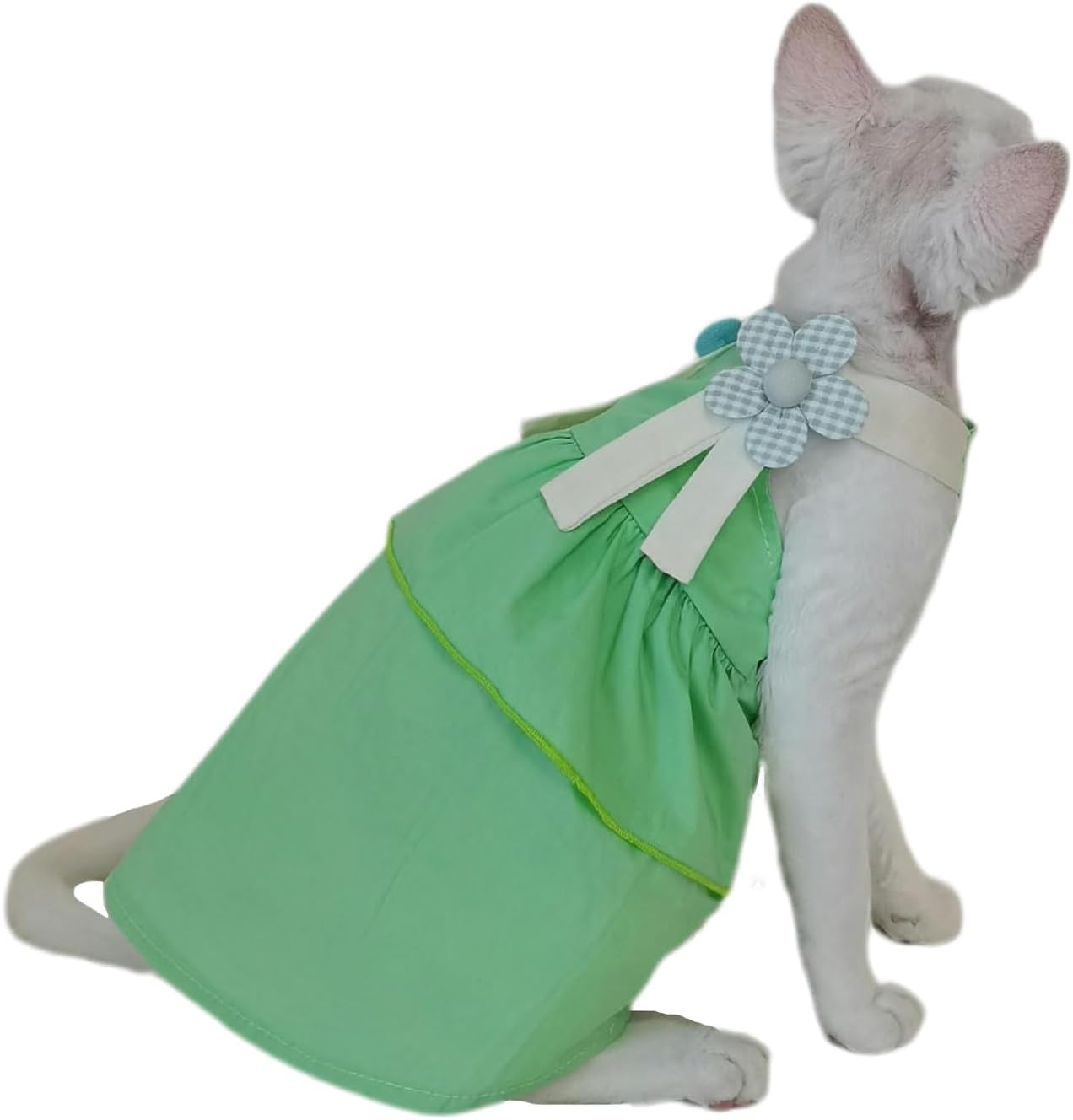 IUOUTG Hairless Cat Clothes Girl Cat Princess Dress Cute Flower Pet Sling Tank Tops Skirt Soft Lightweight Cat Pullover Vest for Cornish Rex, Devon Rex
