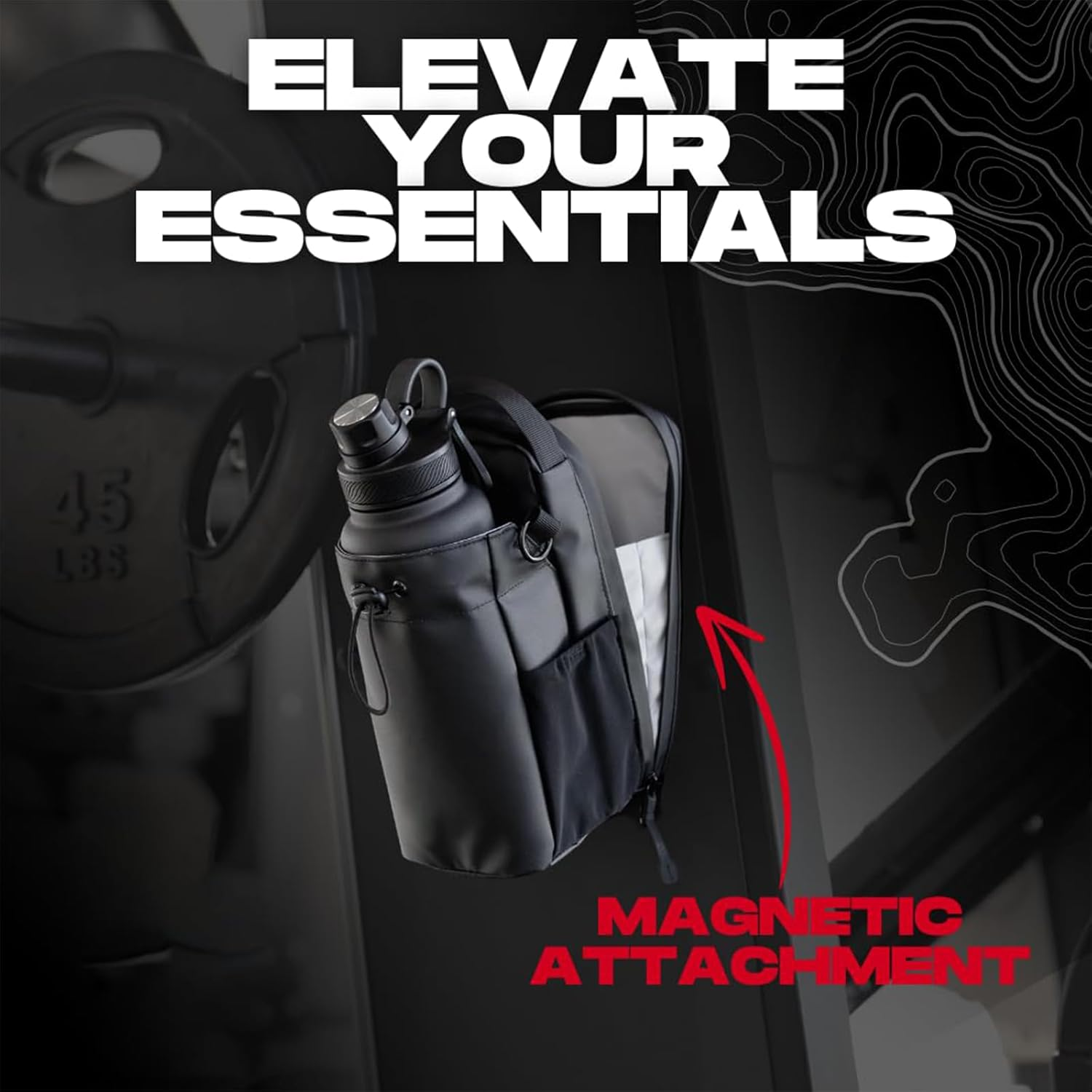 Waterproof Magnetic Crossbody Gym Bag with Water Bottle Holder, Sling Bag for Men and Women with Phone Pockets, Handle, and Shoulder Strap &ndash; Travel Bottle Carrier & Accessories Organizer image number 2