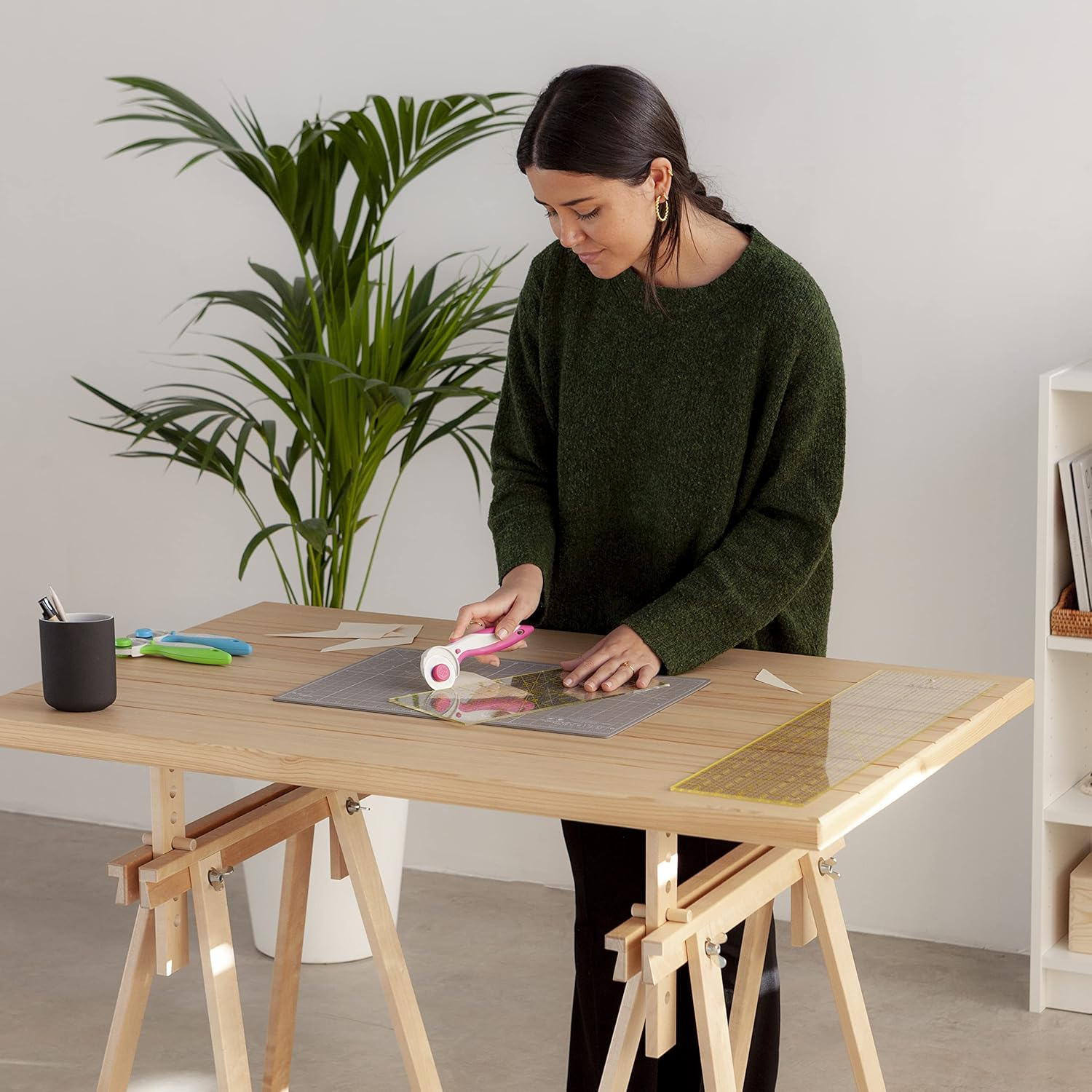 Elan Cutting Mat A3 Black & Taupe, Self Healing Cutting Mat 12 X 18 INCH, 5-Ply Craft Mat Black, Hobby Cutting Mat 12X18 INCH, Fabric Cutting Board for Crafts, Quilting Cutting Board, Modeling Mat image number 1