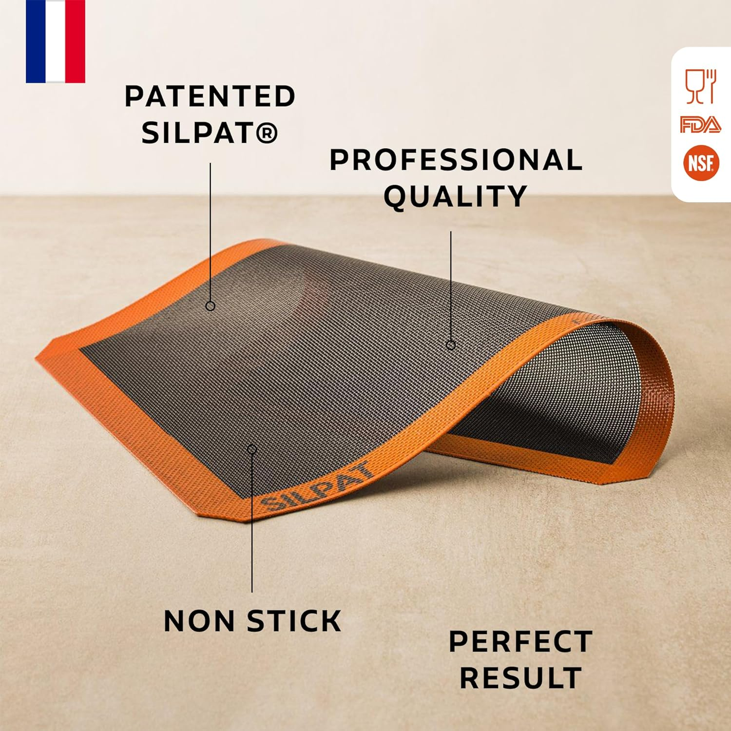 Silpat SN 415 290 02 Silpain Premium Non-Stick Silicone Baking Mat for Bread, 11-5/8" X 16-1/2", Black image number 6