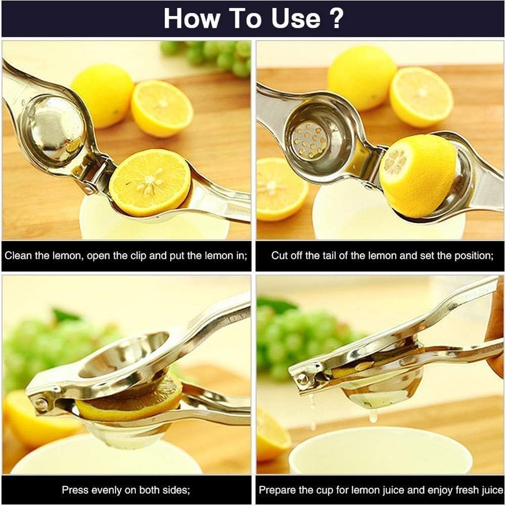 Lemon Squeezer - Stainless Steel Lime Juicers Anti-Rust and Durable, Easy to Extract All Lemon/Citrus Juice, Suitable for Home, Bar, Etc image number 3