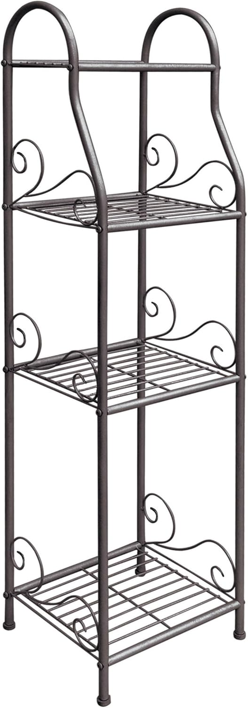 Takasho Hammertone Finish Narrow 4 Shelf Plant Stand, Hammertone