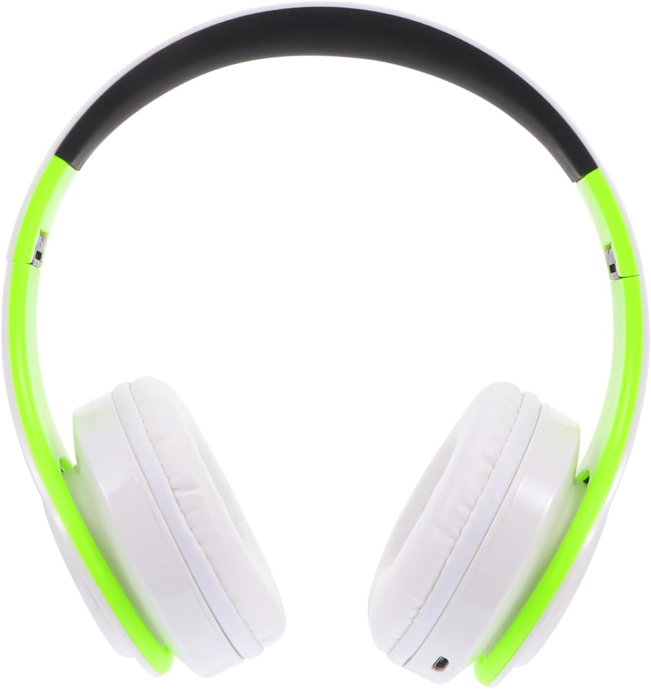 HEALSOPTHY Wireless Headset Over-Ear Foldable Wireless Headphone Noise Canceling Headset with Aux-In for Office and Sports Use Green White image number 1