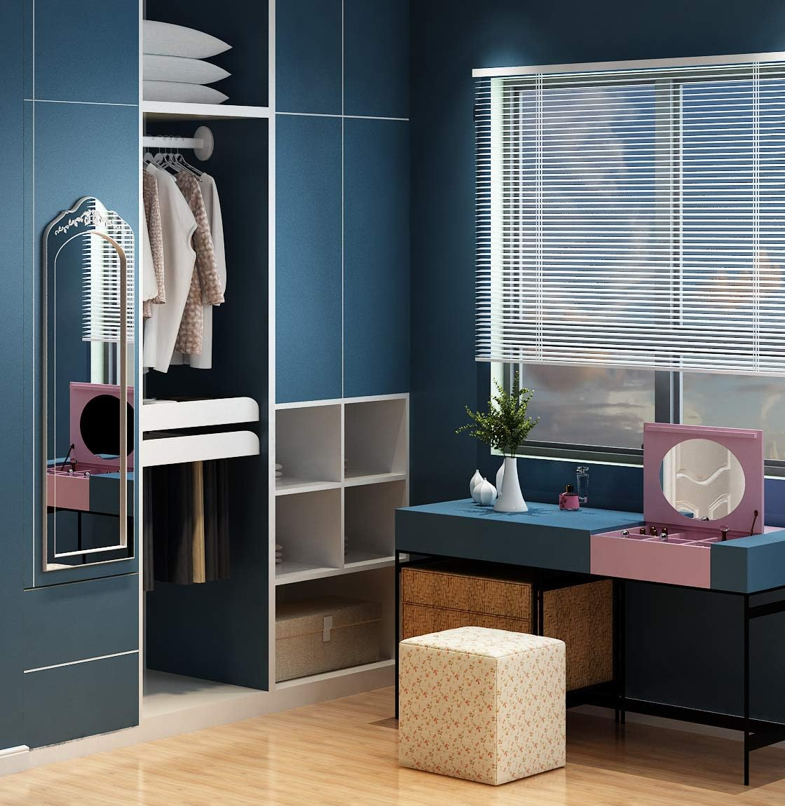 Livelynine 15.8 X 394 Inch Blue Wallpaper Peel and Stick Removable Wall Paper Roll for Bedroom Kids Living Room Walls Bathroom Counter Cabinet Waterproof Colored Contact Paper Decorative Covering image number 3