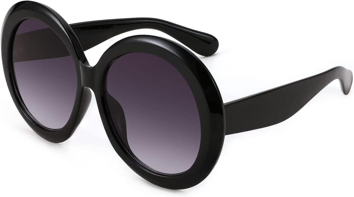 Karsaer Retro Oversized round Sunglasses Women & Men, 70S 80S Fashion Trendy Big Shades K7155