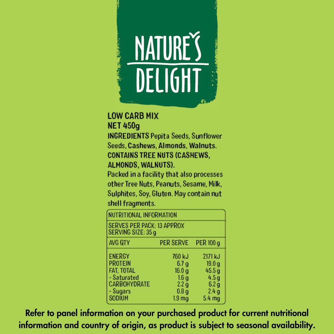 NATURES DELIGHT LOW CARB MIX 450GM