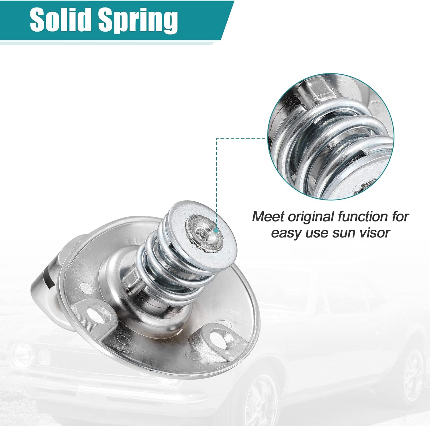 X AUTOHAUX 2 Pair Sunvisor Support Brackets Kit Replace 7790753 for Buick for Chevrolet for Pontiac for Oldsmobile 1964-1973 Chrome W/Screws Bushing Tips for Coupe Sun Visor Metal image number 2