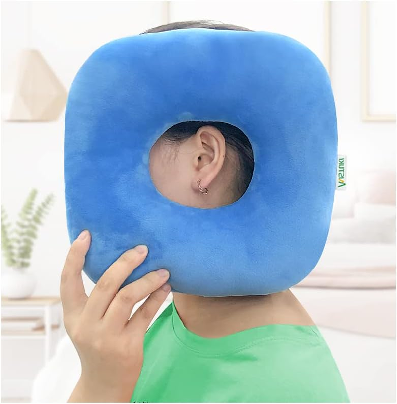 Ear Piercing Pillow for Side Sleepers Ear Pillows with Holes for Ear Pain Earring Donut CNH Pillow for Pressure Sores Relief Ear Guard Protection Cushions for Sleeping image number 3