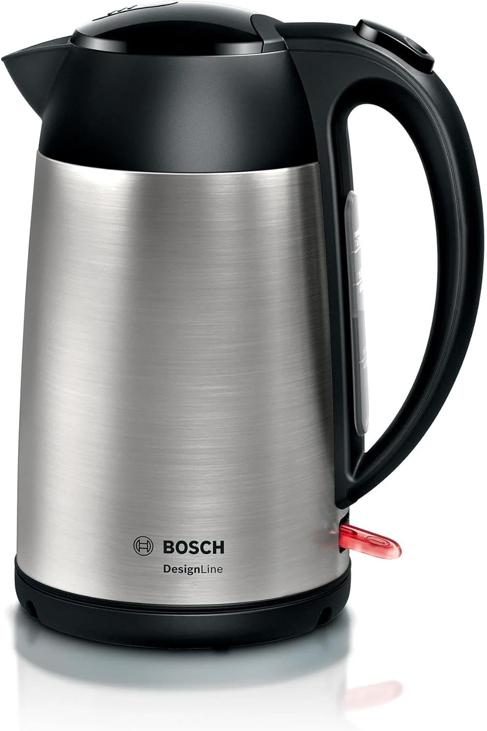 Bosch Designline TWK3P420GB Stainless Steel Cordless Kettle, 1.7 Litres, 3000W - Silver & Black