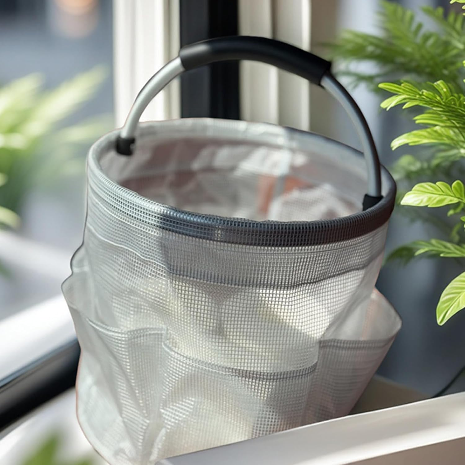 Nybhyjka Cleaning Caddy with Handle - Folding Toiletry Organizer Basket with Handle | Large Capacity Outdoor Activity Carrying Bin for Bathroom Dorm Room Swimming Beach image number 4