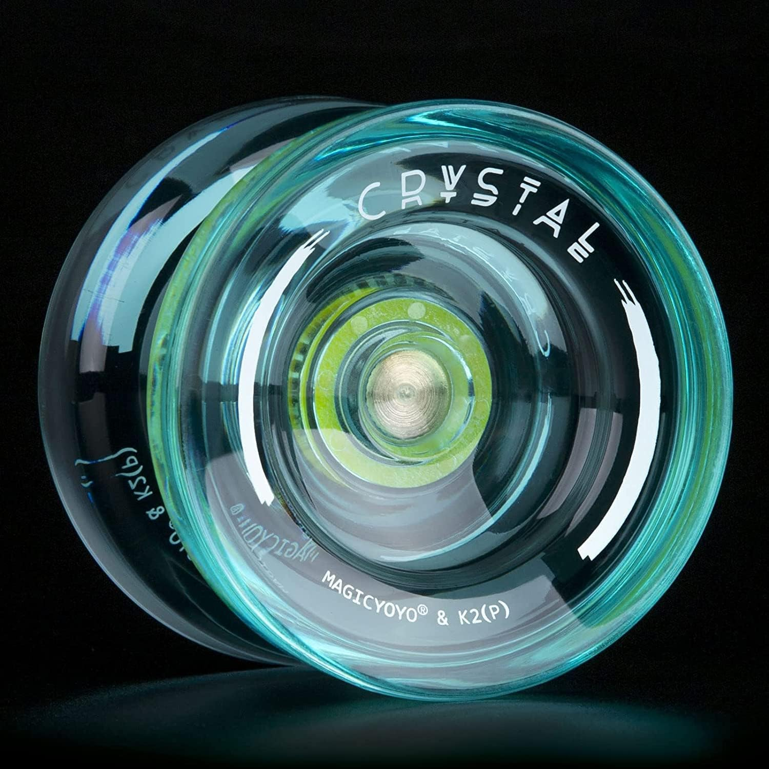 MAGICYOYO K2 Green Responsive Plastic Fingerspin Yoyo for Kids Beginners Yo-Yo with Yoyo Glove, Yoyo Bag, 12 Yoyo Strings