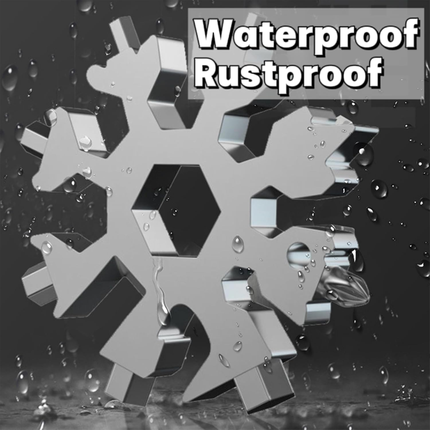 4 PCS Multifunctional Snowflake Wrenchs,18-In-1 Multi-Purpose Screwdriver,Portable Screwdriver Keyring,Universal Portable Tool Set,Flat Phillips Screwdriver,Wrench,Mini Durable and Portable image number 4