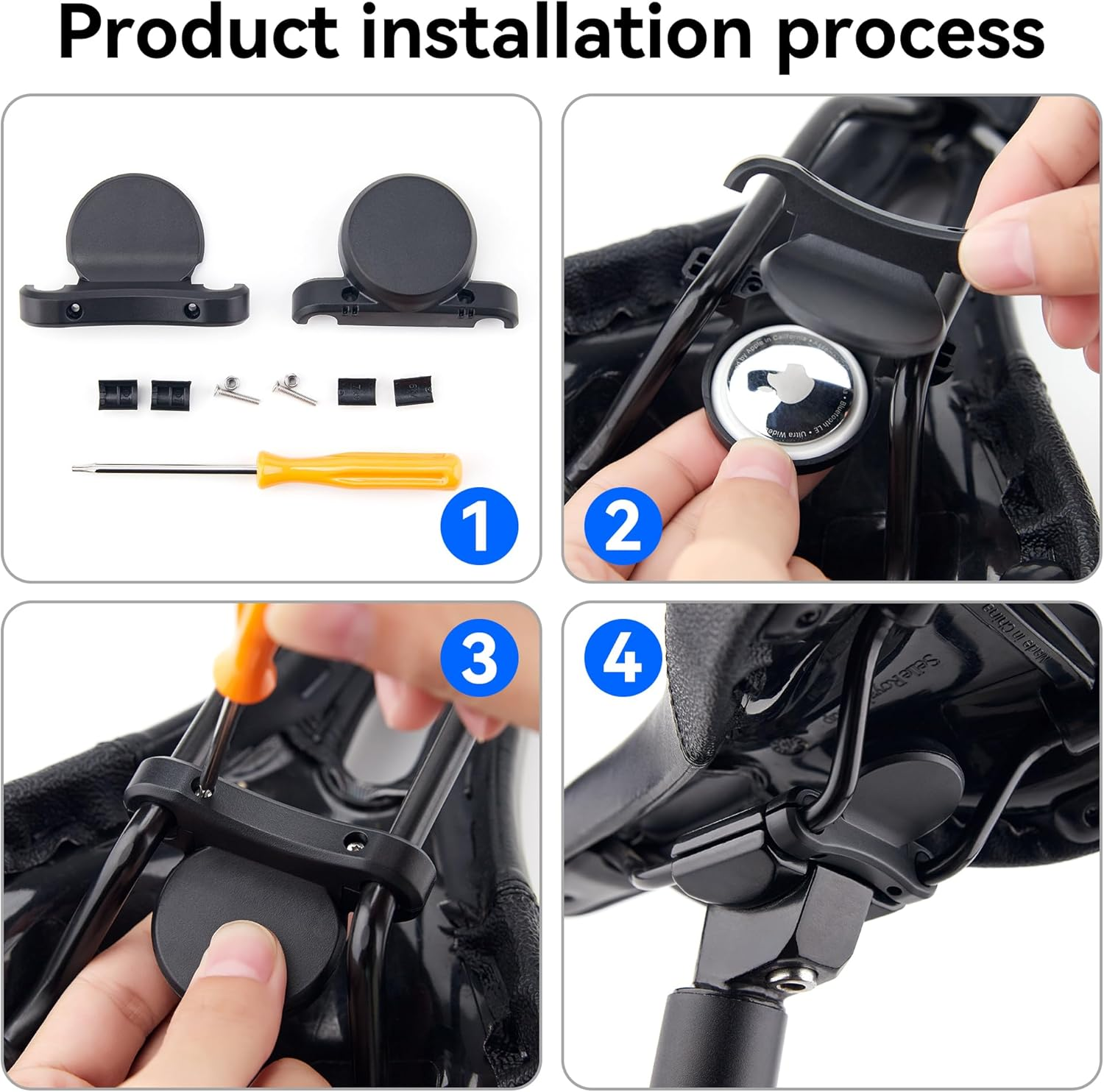 DLENP Bike Mount for Airtag, Airtag Bike Holder Hidden on Saddle for Bike Saddle, Anti-Theft GPS Tracker Bike Accessory with Anti-Theft Compatible with Mountain Bikes, Road Bikes image number 3