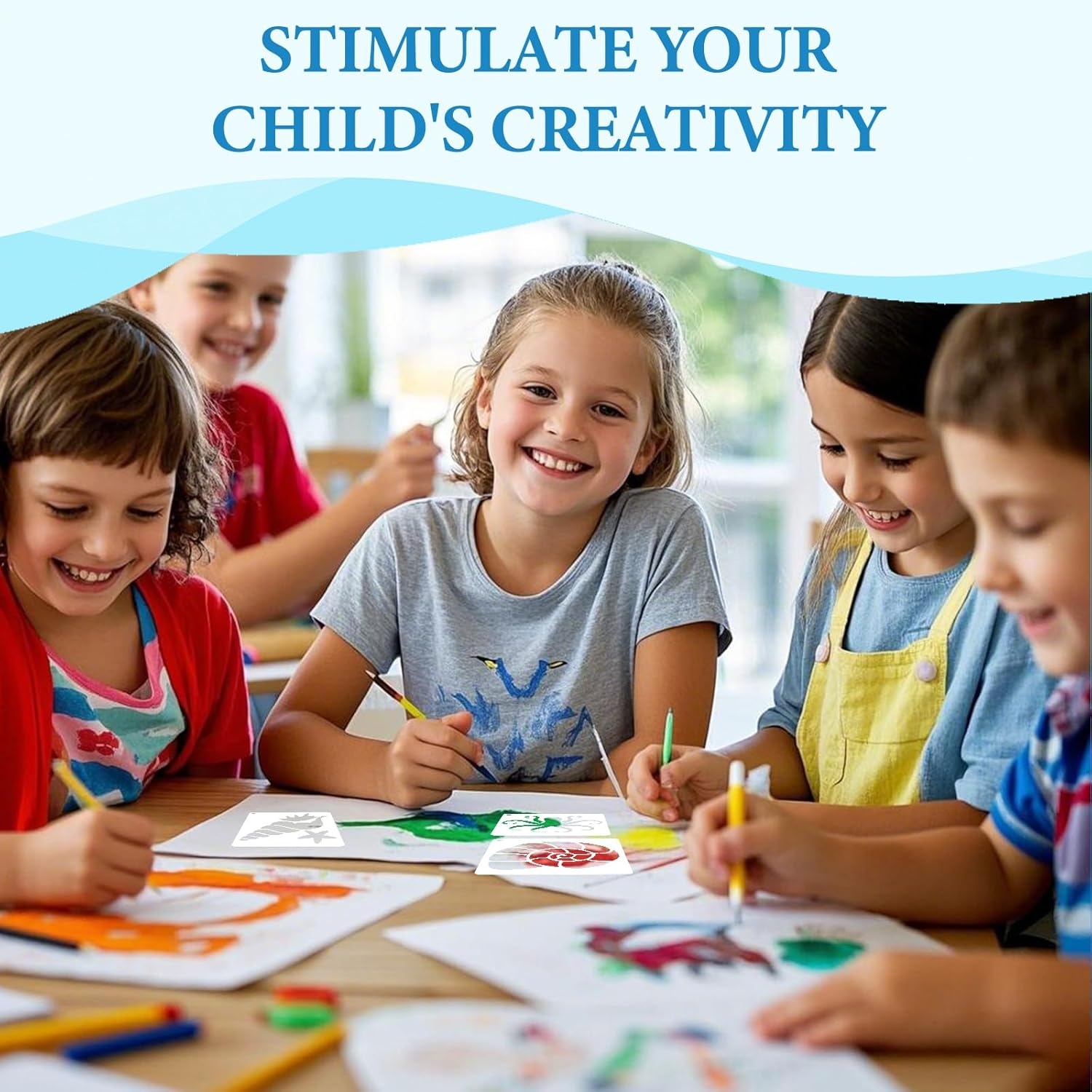 Dayker 36PCS Ocean Creatures Stencils, Reusable Plastic Sea Animal Pattern Drawing Templates, Marine Life DIY Craft with 1PC Metal Ring, for Painting on Furniture, Fabric, Wall, Home Decor image number 2