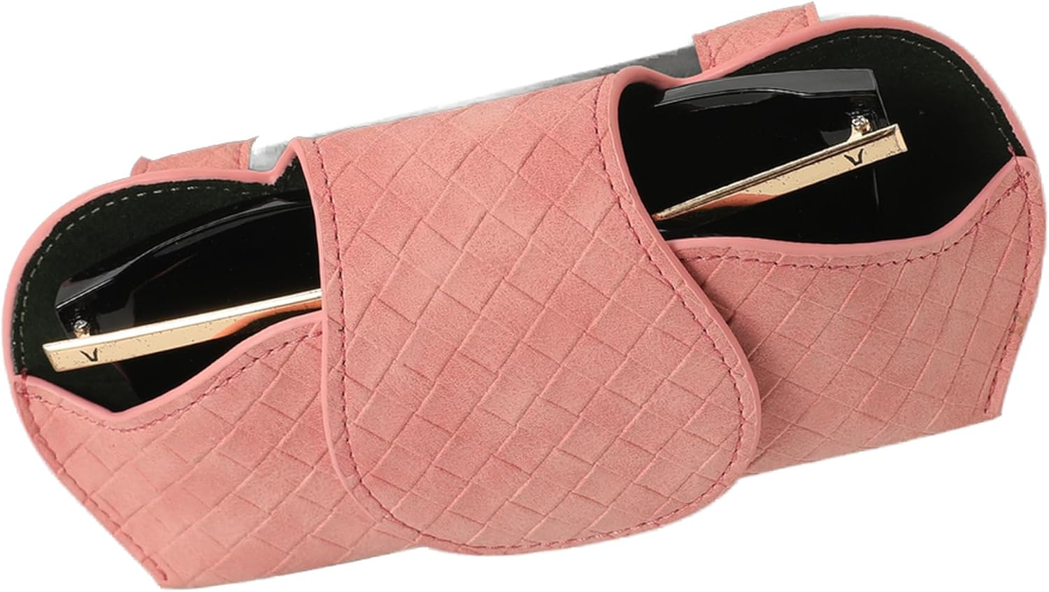 KINIVA Sunglass Holder for Visor - Leather Glasses Case with Clips for Interior Accessories - All Car Models