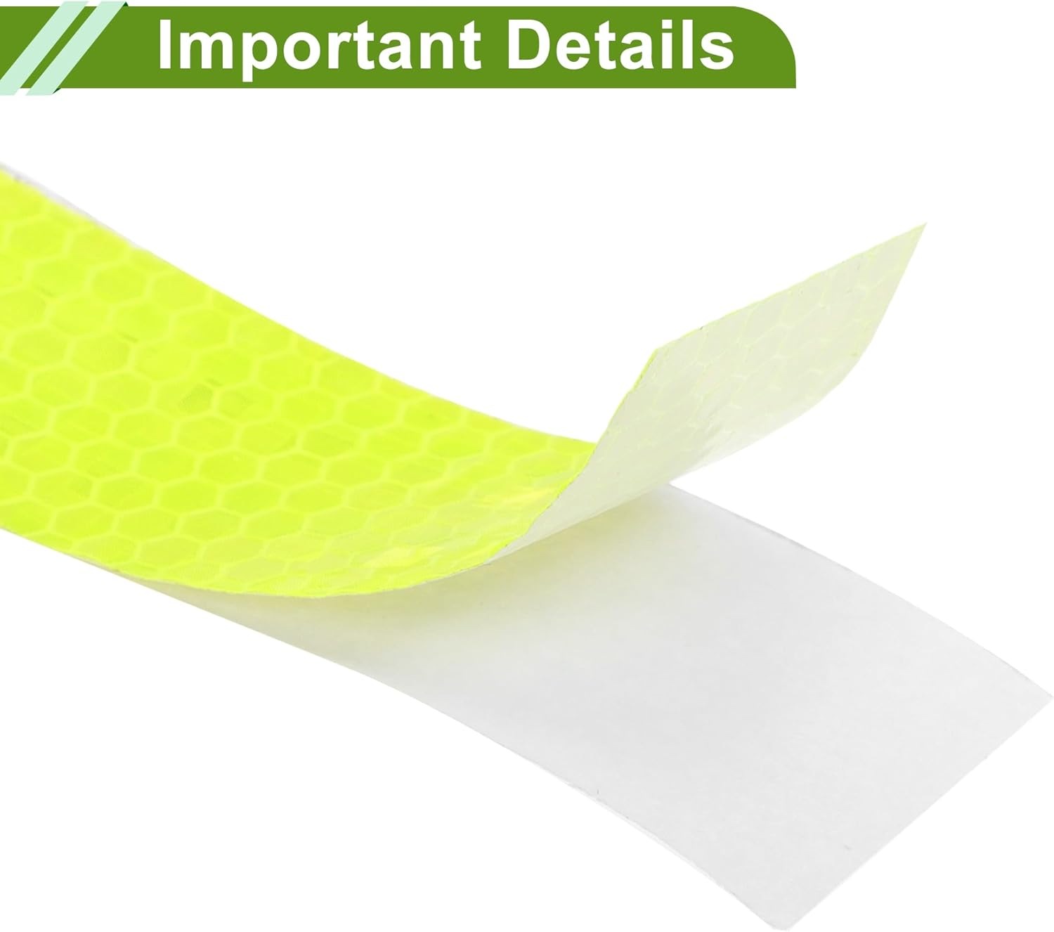 X AUTOHAUX Universal 32.81Ft X 1.18In Air-Release Adhesive Pinstripe Tape Reflective Automotive Pinstriping Tape PVC Fluorescent Yellow image number 5