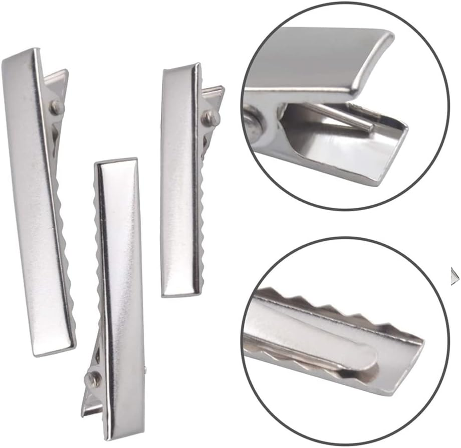 50Pcs DIY Hair Clips Blank Alligator Silver Gold Metal Accessories Kid Women 41Mm Gold