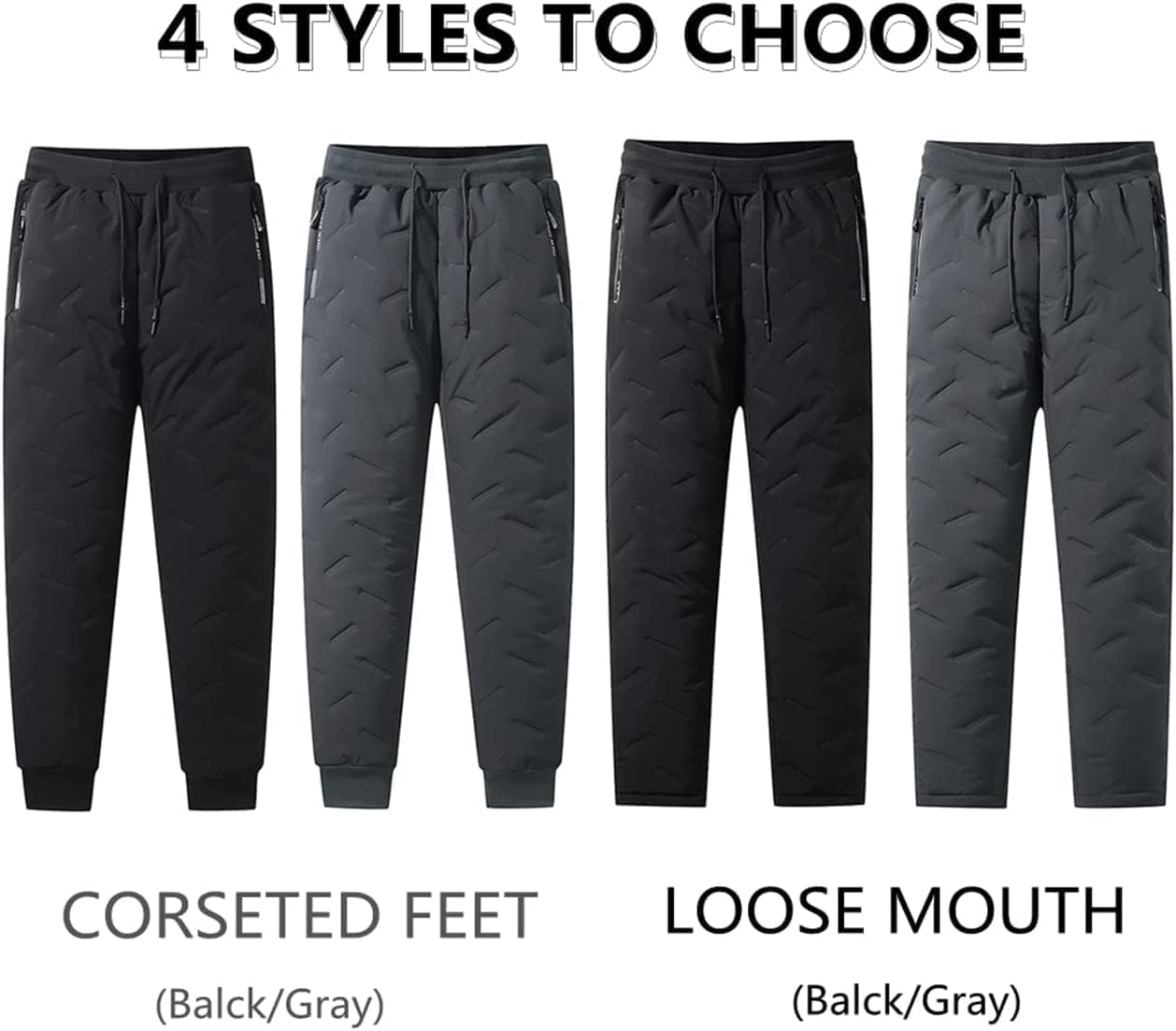 Thermal Pants Men Winter, Winter Warm Fuzzy Leggings, Winter Waterproof Thermal Pants Jogging Pants (L,Gray 1) image number 4